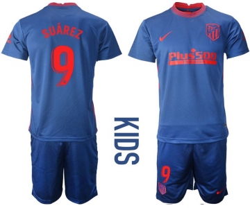 Youth 2020-2021 club Atletico Madrid away 9 blue Soccer Jerseys1