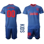Youth 2020-2021 club Atletico Madrid away customized blue Soccer Jerseys