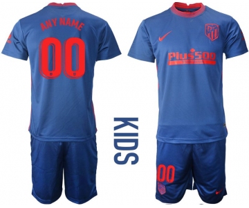 Youth 2020-2021 club Atletico Madrid away customized blue Soccer Jerseys