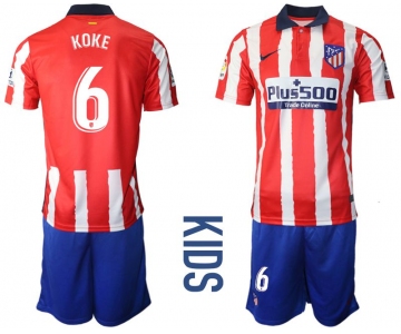 Youth 2020-2021 club Atletico Madrid home 6 red Soccer Jerseys