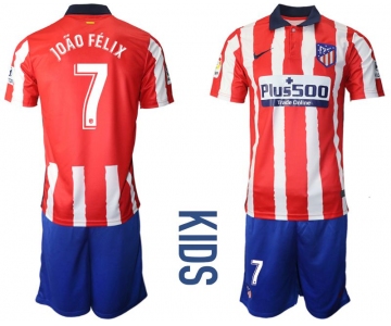 Youth 2020-2021 club Atletico Madrid home 7 red Soccer Jerseys