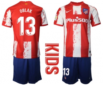 Youth 2021-2022 Club Atletico Madrid home red 13 Nike Soccer Jersey