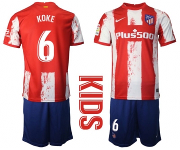 Youth 2021-2022 Club Atletico Madrid home red 6 Nike Soccer Jersey