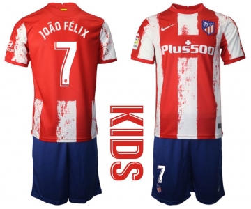 Youth 2021-2022 Club Atletico Madrid home red 7 Nike Soccer Jersey