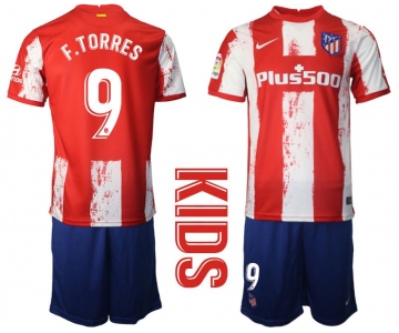 Youth 2021-2022 Club Atletico Madrid home red 9 Nike Soccer Jersey