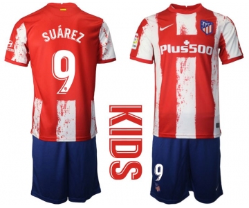Youth 2021-2022 Club Atletico Madrid home red 9 Nike Soccer Jerseys