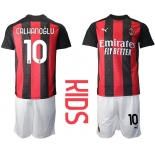 Youth 2020-2021 club AC milan home 10 red Soccer Jerseys