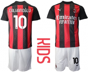 Youth 2020-2021 club AC milan home 10 red Soccer Jerseys