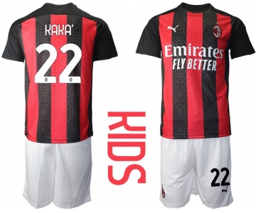 Youth 2020-2021 club AC milan home 22 red Soccer Jerseys