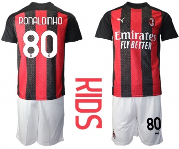 Youth 2020-2021 club AC milan home 80 red Soccer Jerseys