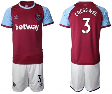 Men 2020-2021 club West Ham United home 3 red Soccer Jerseys