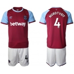 Men 2020-2021 club West Ham United home 4 red Soccer Jerseys