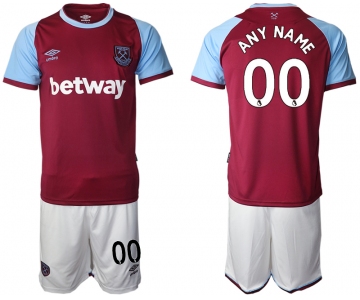 Men 2020-2021 club West Ham United home customized red Soccer Jerseys