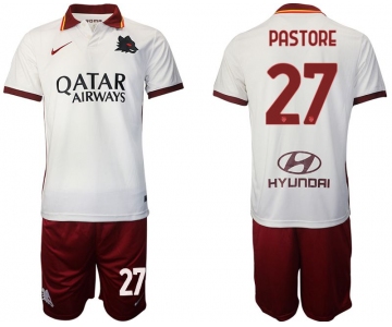 Men 2020-2021 Club Rome away white 27 Nike Soccer Jersey