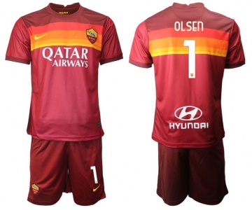 Men 2020-2021 club AS Roma home 1 red Soccer Jerseys