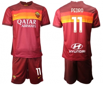 Men 2020-2021 club AS Roma home 11 red Soccer Jerseys