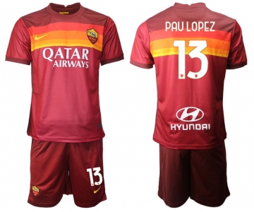 Men 2020-2021 club AS Roma home 13 red Soccer Jerseys