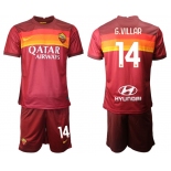 Men 2020-2021 club AS Roma home 14 red Soccer Jerseys