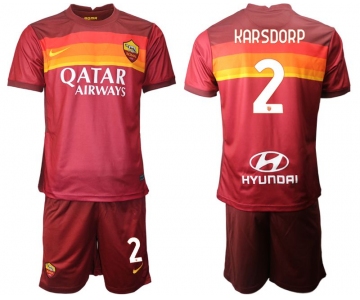 Men 2020-2021 club AS Roma home 2 red Soccer Jerseys