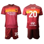 Men 2020-2021 club AS Roma home 20 red Soccer Jerseys