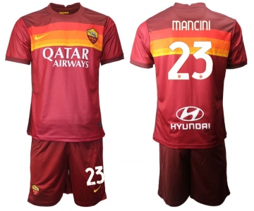 Men 2020-2021 club AS Roma home 23 red Soccer Jerseys