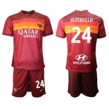 Men 2020-2021 club AS Roma home 24 red Soccer Jerseys