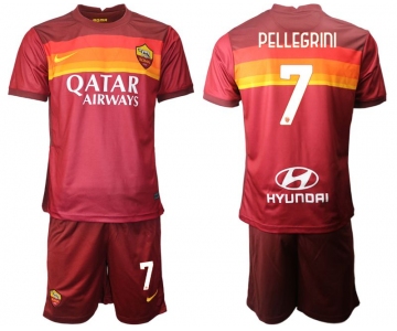 Men 2020-2021 club AS Roma home 7 red Soccer Jerseys