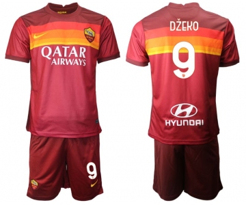 Men 2020-2021 club AS Roma home 9 red Soccer Jerseys