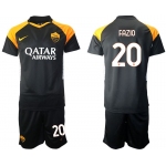 Men 2020-2021 club Rome away 20 black Soccer Jerseys