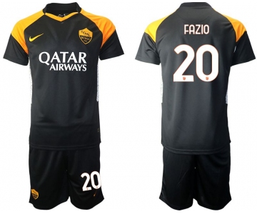 Men 2020-2021 club Rome away 20 black Soccer Jerseys