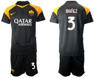 Men 2020-2021 club Rome away 3 black Soccer Jerseys