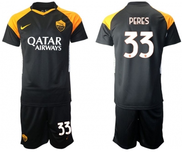 Men 2020-2021 club Rome away 33 black Soccer Jerseys