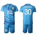 Men 2020-2021 club Olympique de Marseille away 30 blue Soccer Jerseys