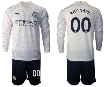 2021 Men Manchester city away long sleeve custom soccer jerseys