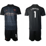 Men 2020-2021 club Manchester City away 1 black Soccer Jerseys