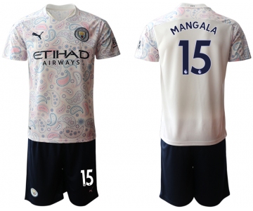 Men 2020-2021 club Manchester City away 15 white Soccer Jerseys