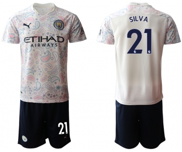 Men 2020-2021 club Manchester City away 21 white Soccer Jerseys