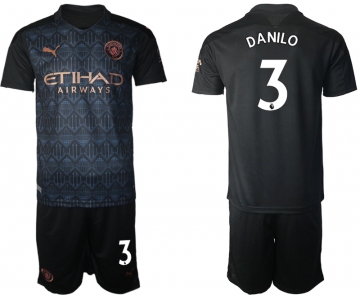 Men 2020-2021 club Manchester City away 3 black Soccer Jerseys