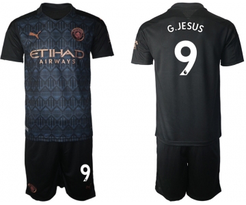 Men 2020-2021 club Manchester City away 9 black Soccer Jerseys
