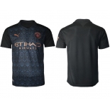 Men 2020-2021 club Manchester City away aaa version blank black Soccer Jerseys