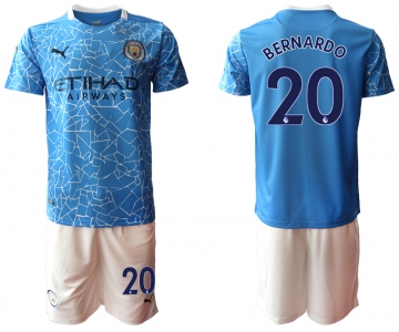 Men 2020-2021 club Manchester City home 20 blue Soccer Jerseys