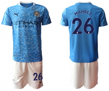 Men 2020-2021 club Manchester City home 26 blue Soccer Jerseys