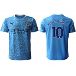 Men 2020-2021 club Manchester City home aaa version 10 blue Soccer Jerseys