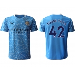 Men 2020-2021 club Manchester City home aaa version 42 blue Soccer Jerseys