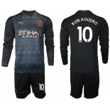 Men 2020-2021 club Manchester city home long sleeve 10 black Soccer Jerseys