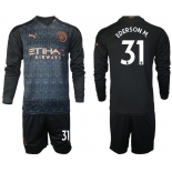 Men 2020-2021 club Manchester city home long sleeve 31 black Soccer Jerseys