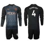 Men 2020-2021 club Manchester city home long sleeve 4 black Soccer Jerseys