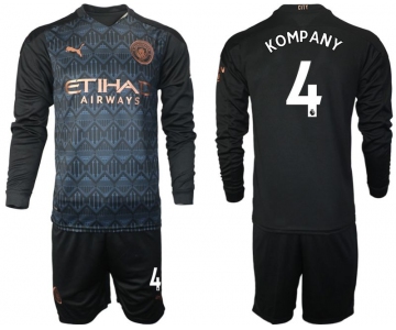 Men 2020-2021 club Manchester city home long sleeve 4 black Soccer Jerseys