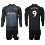 Men 2020-2021 club Manchester city home long sleeve 9 black Soccer Jerseys