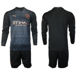 Men 2020-2021 club Manchester city home long sleeve black Soccer Jerseys